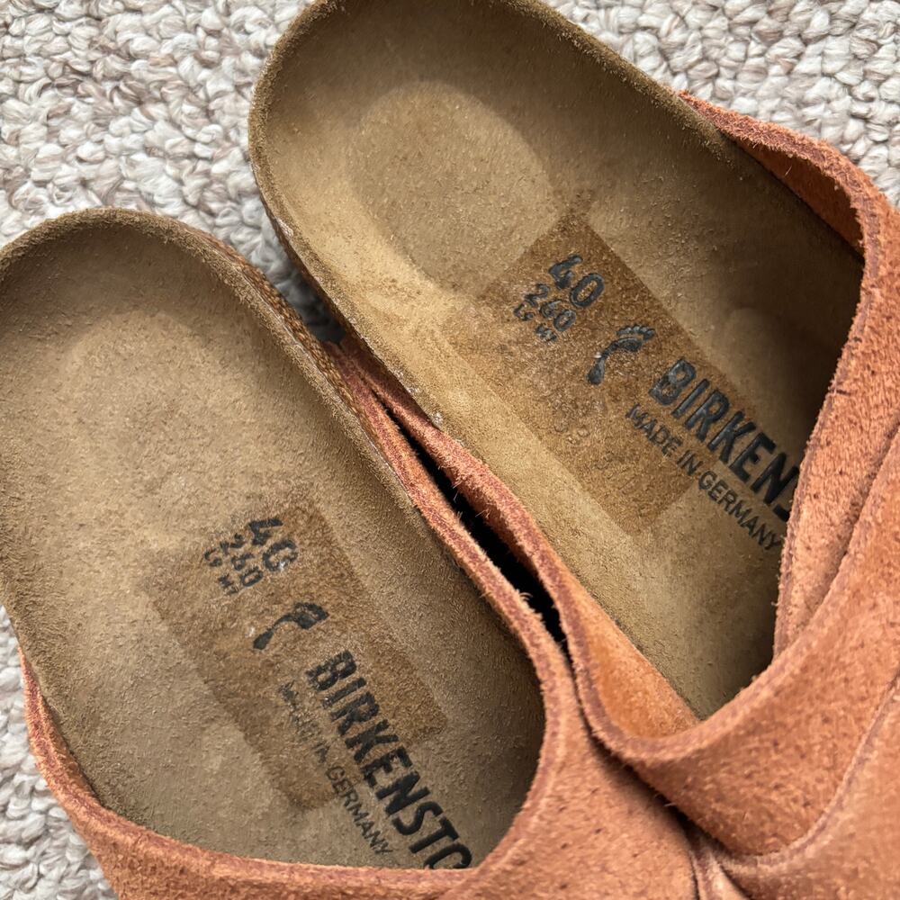 Birkenstock Women’s Kyoto Hook and Loop Strap Slide Sandals Burnt Orange Sz 40 - Picture 2 of 7